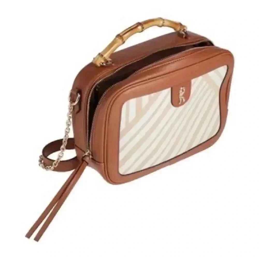 Roberta Di Camerino Italian Leather Camera Case Style With Chain Crossbody Strap